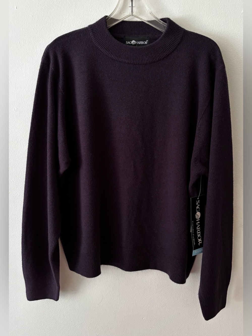Sag Harbor Navy blue classic ribbed crewneck pullover sweater size XL